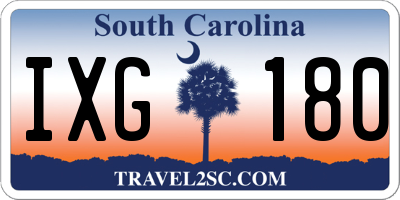 SC license plate IXG180