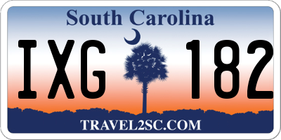 SC license plate IXG182