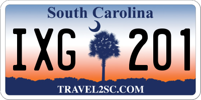 SC license plate IXG201