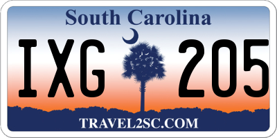 SC license plate IXG205