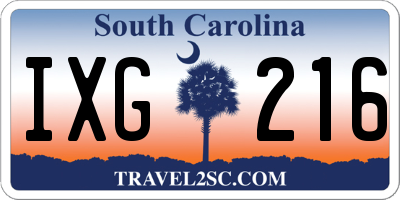 SC license plate IXG216