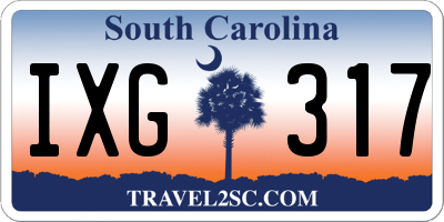 SC license plate IXG317