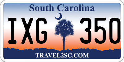 SC license plate IXG350