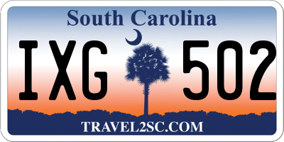 SC license plate IXG502