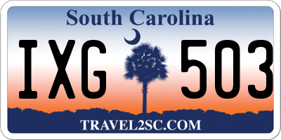 SC license plate IXG503