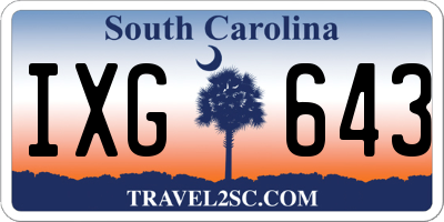 SC license plate IXG643