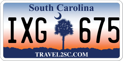 SC license plate IXG675