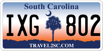 SC license plate IXG802