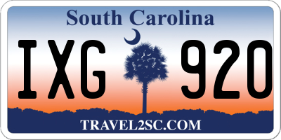 SC license plate IXG920