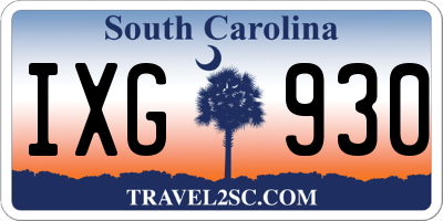 SC license plate IXG930