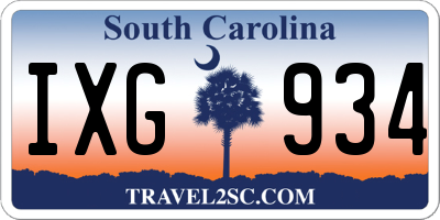 SC license plate IXG934