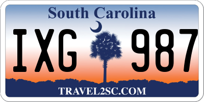 SC license plate IXG987