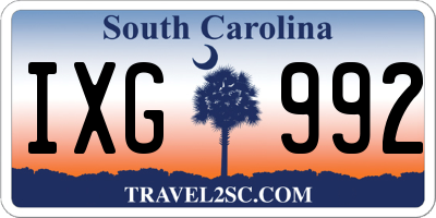 SC license plate IXG992