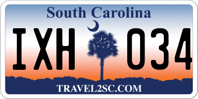 SC license plate IXH034