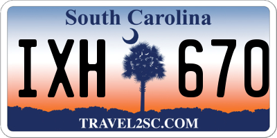 SC license plate IXH670