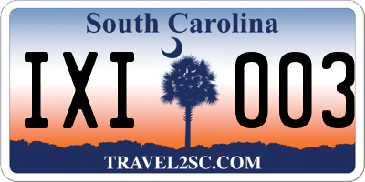 SC license plate IXI003