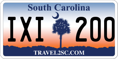 SC license plate IXI200