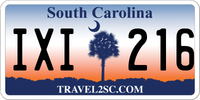 SC license plate IXI216