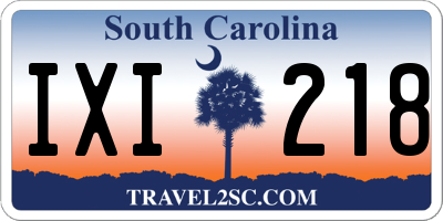 SC license plate IXI218