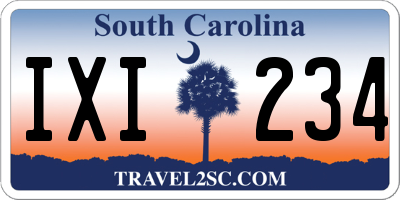 SC license plate IXI234
