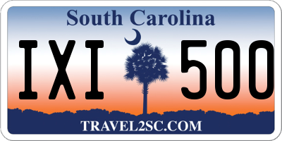 SC license plate IXI500