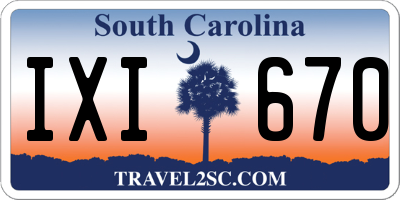 SC license plate IXI670