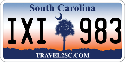 SC license plate IXI983
