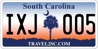 SC license plate IXJ005