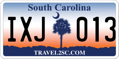 SC license plate IXJ013