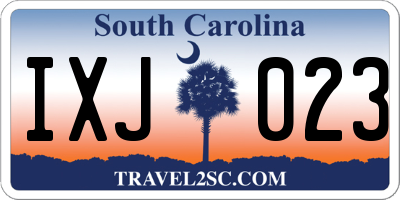 SC license plate IXJ023