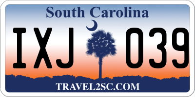 SC license plate IXJ039