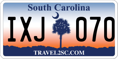 SC license plate IXJ070