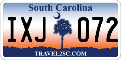 SC license plate IXJ072