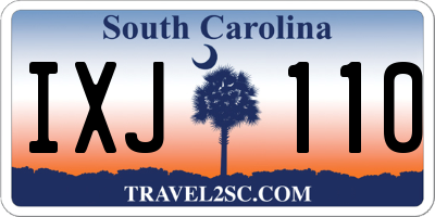 SC license plate IXJ110