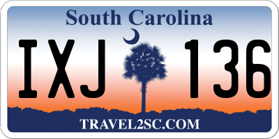 SC license plate IXJ136