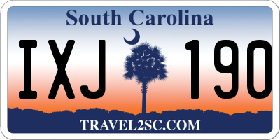 SC license plate IXJ190