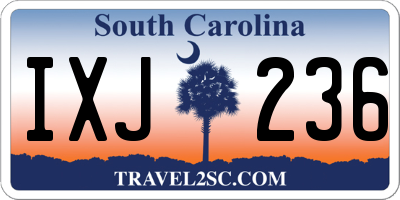 SC license plate IXJ236