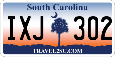 SC license plate IXJ302