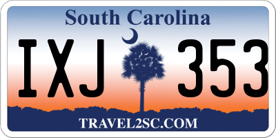 SC license plate IXJ353