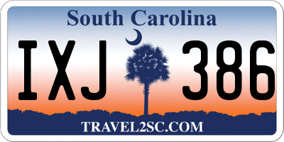 SC license plate IXJ386