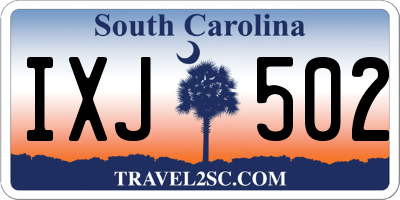 SC license plate IXJ502