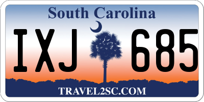 SC license plate IXJ685