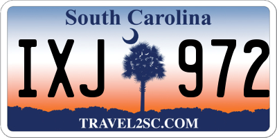 SC license plate IXJ972