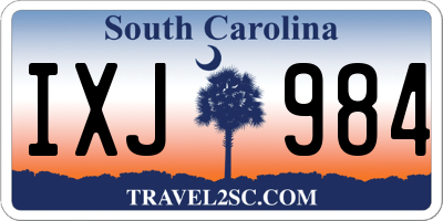 SC license plate IXJ984