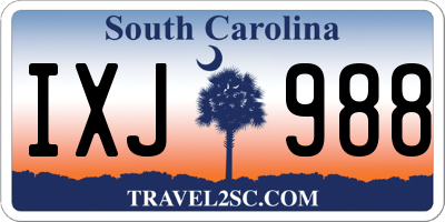SC license plate IXJ988