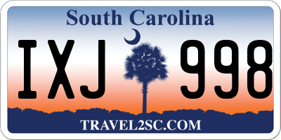SC license plate IXJ998