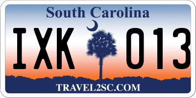 SC license plate IXK013