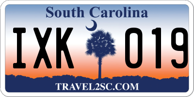 SC license plate IXK019