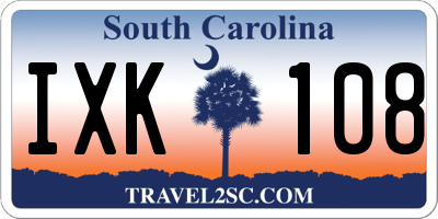 SC license plate IXK108