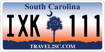 SC license plate IXK111
